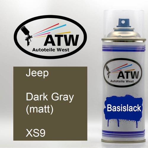 Jeep, Dark Gray (matt), XS9: 400ml Sprühdose, von ATW Autoteile West.